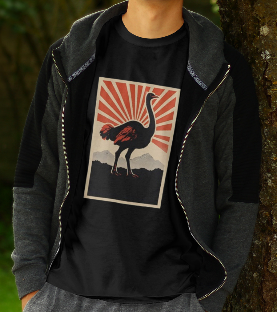 Ostrich Vintage Sunrise Silhouette T-Shirt