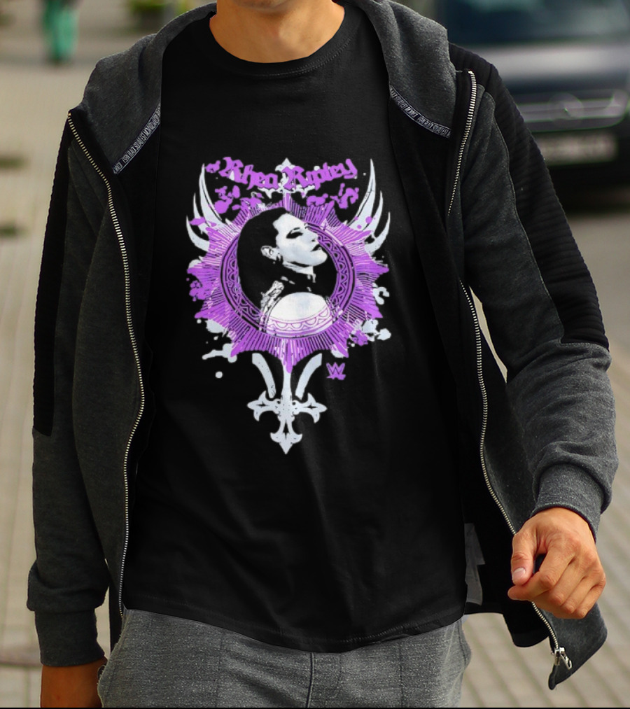 Rhea Ripley WWE Vintage Purple Circular Portrait T-Shirt