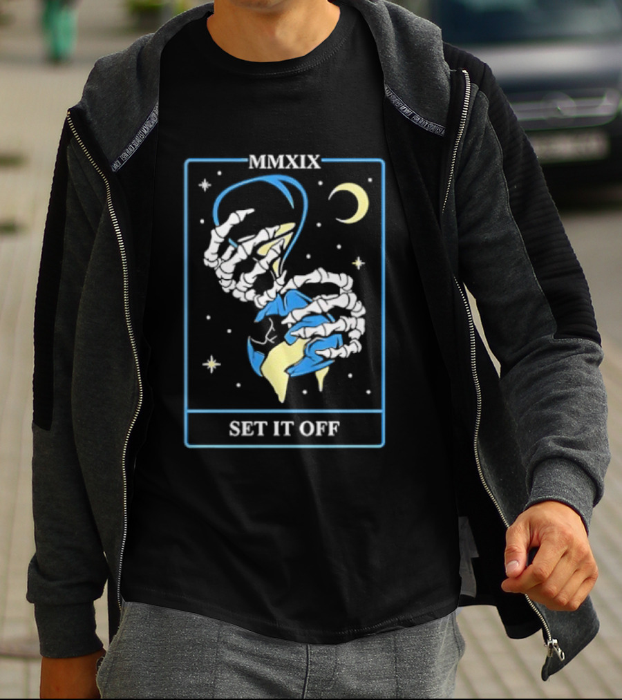Set It Off Skeleton Hand MMXIX Moon And Stars T-Shirt