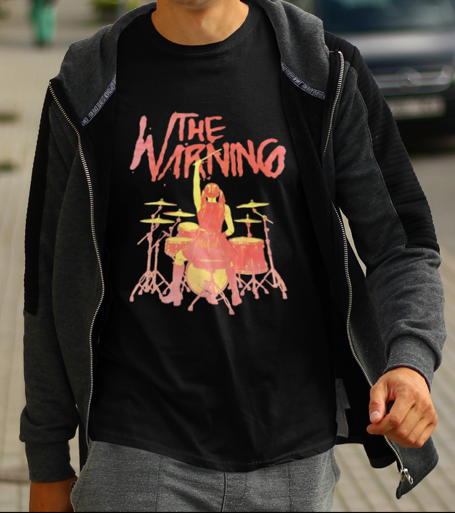 The Warning Band Vintage Drummer Silhouette Music Fans T-Shirt