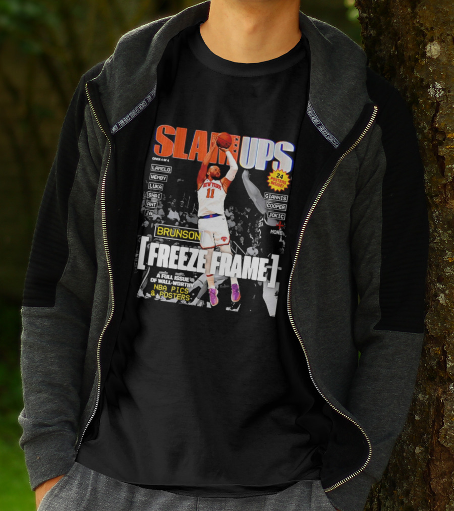 SLAM Ups Jalen Brunson Freeze Frame New York Knicks NBA Inside T-Shirt