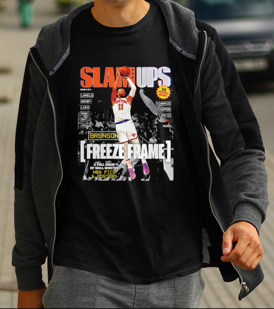 SLAM Ups Jalen Brunson Freeze Frame New York Knicks NBA Inside T-Shirt