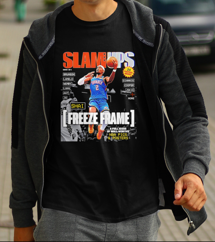 SLAM Ups Shai Gilgeous Alexander Freeze Frame Thunder NBA Picks S T-Shirt