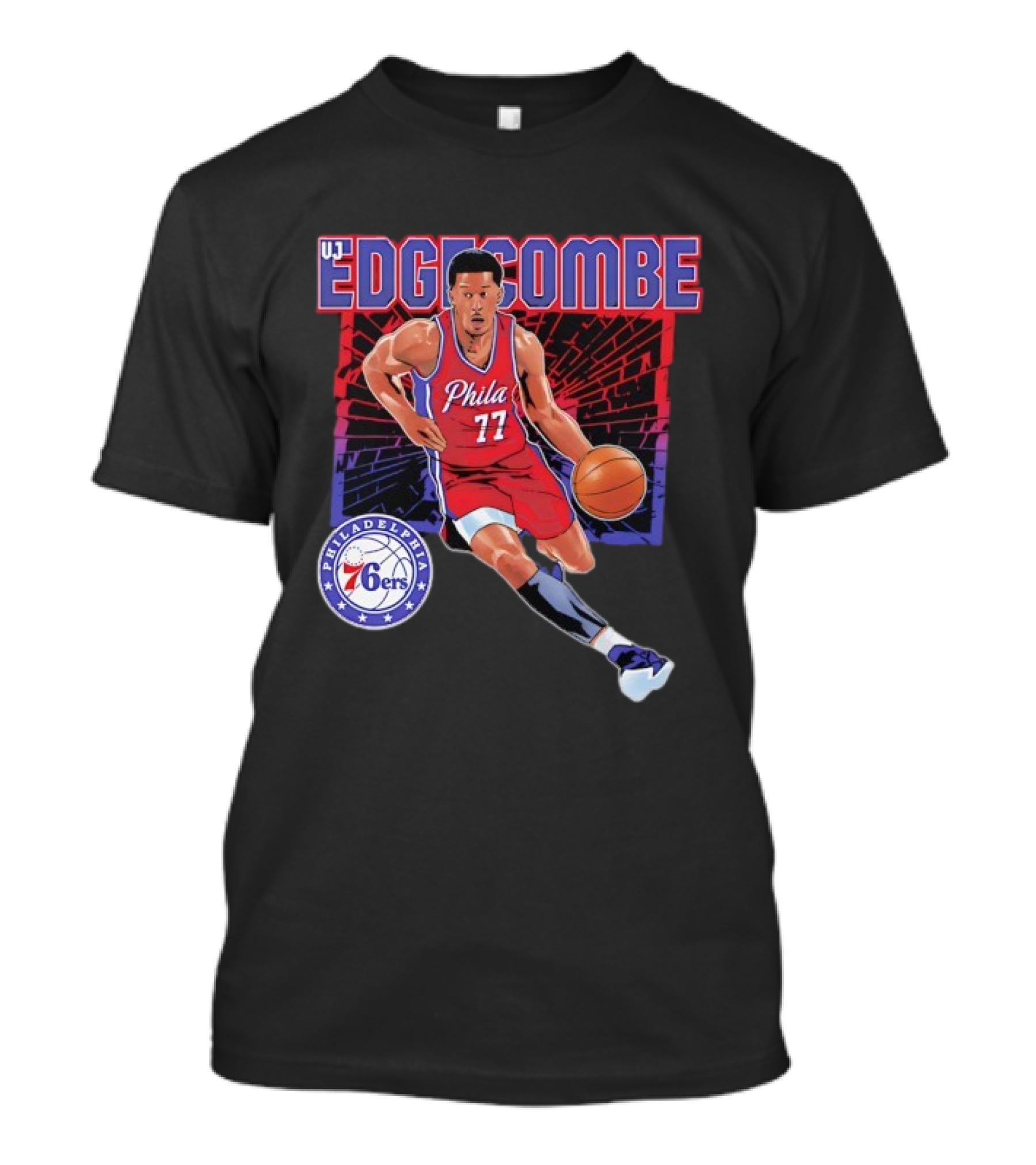 VJ Edgecombe Philadelphia 76ers NBA Phila 77 Basketball Player T-Shirt