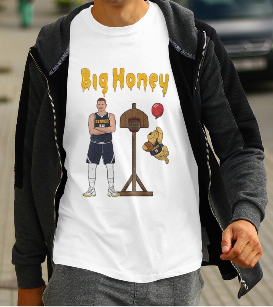 Big Honey Nikola Jokic Denver Nuggets NBA 15 Cartoon Crossover T-Shirt