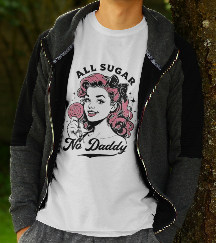 All Sugar No Daddy Retro Pin-Up Style T-Shirt