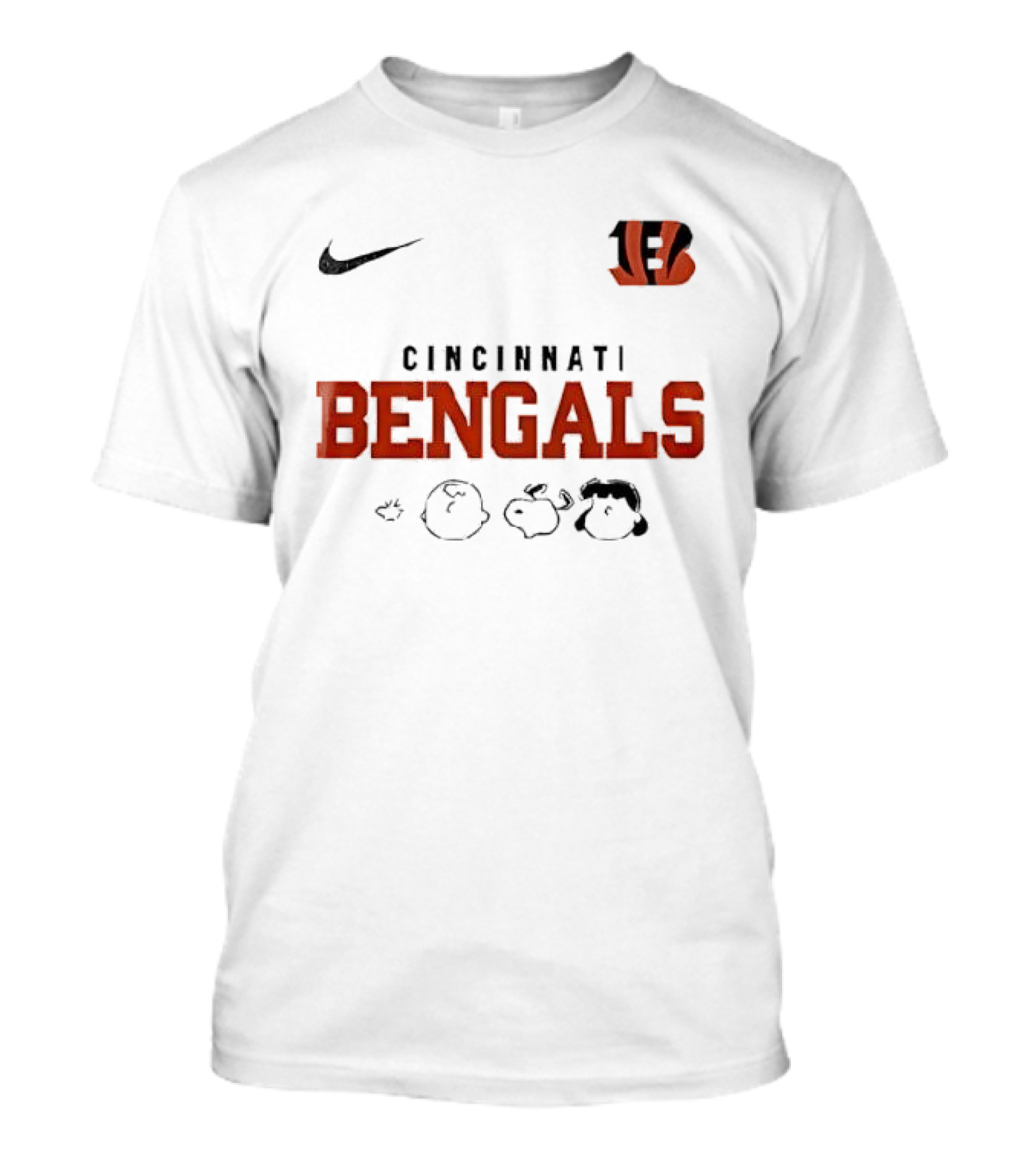 Cincinnati Bengals Nike Peanuts Abbey Road Cartoon Collaboration T-Shirt