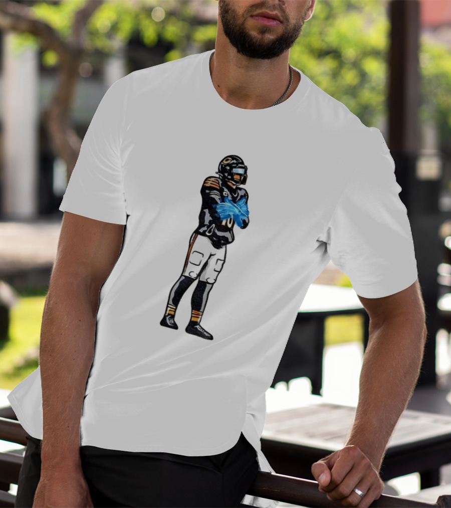 Caleb Williams Iceman #18 Ice Gloves Football Player Crossing Arms Black And Orange Jersey T-Shirt