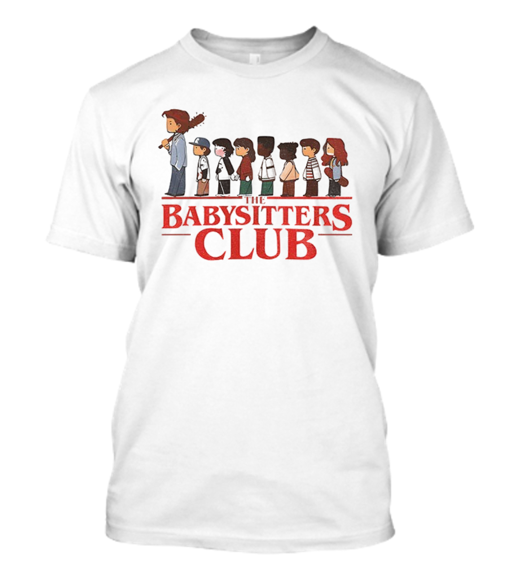The Babysitters Club Stranger Things Steve Harrington Characters Lineup T-Shirt
