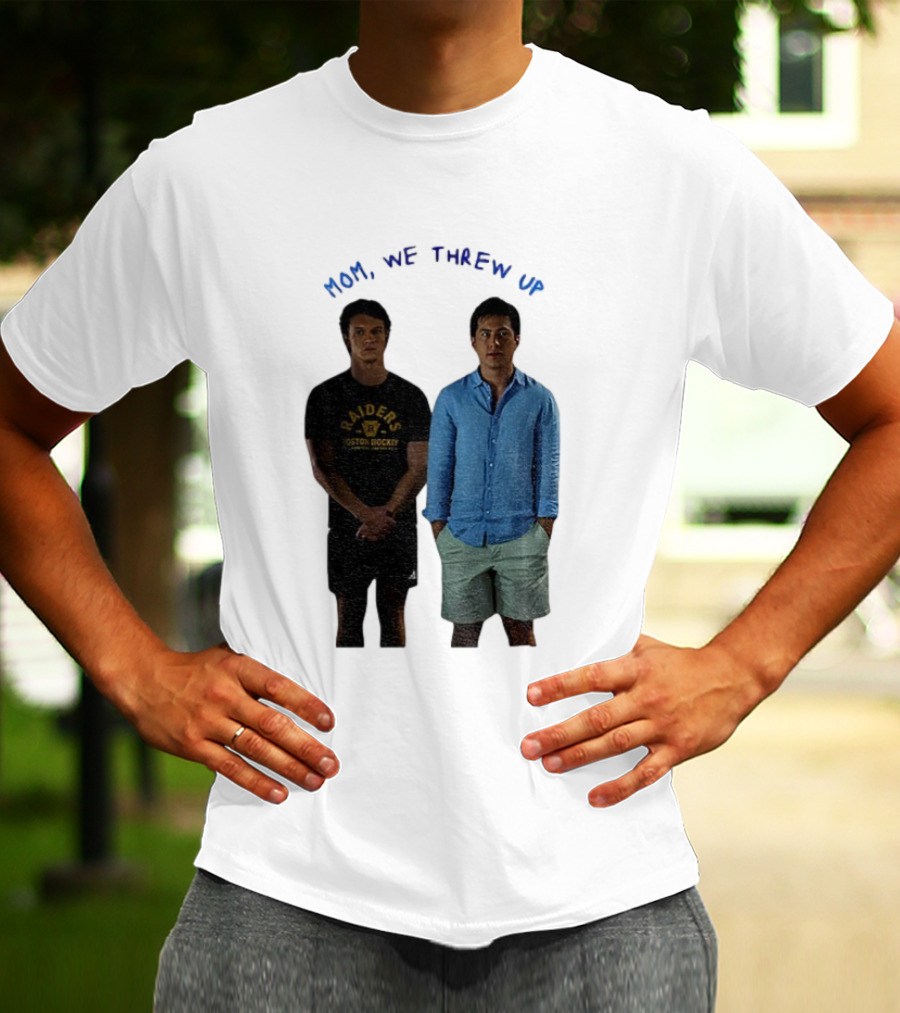 Mom We Threw Up Raiders Boston Hockey Heated Rivalry T-Shirt