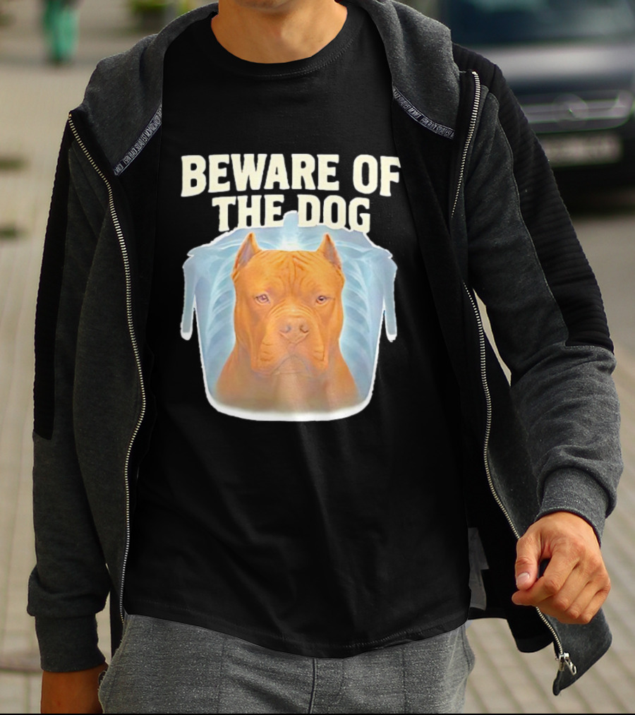 Beware Of The Dog X Ray Pitbull Warning T-Shirt