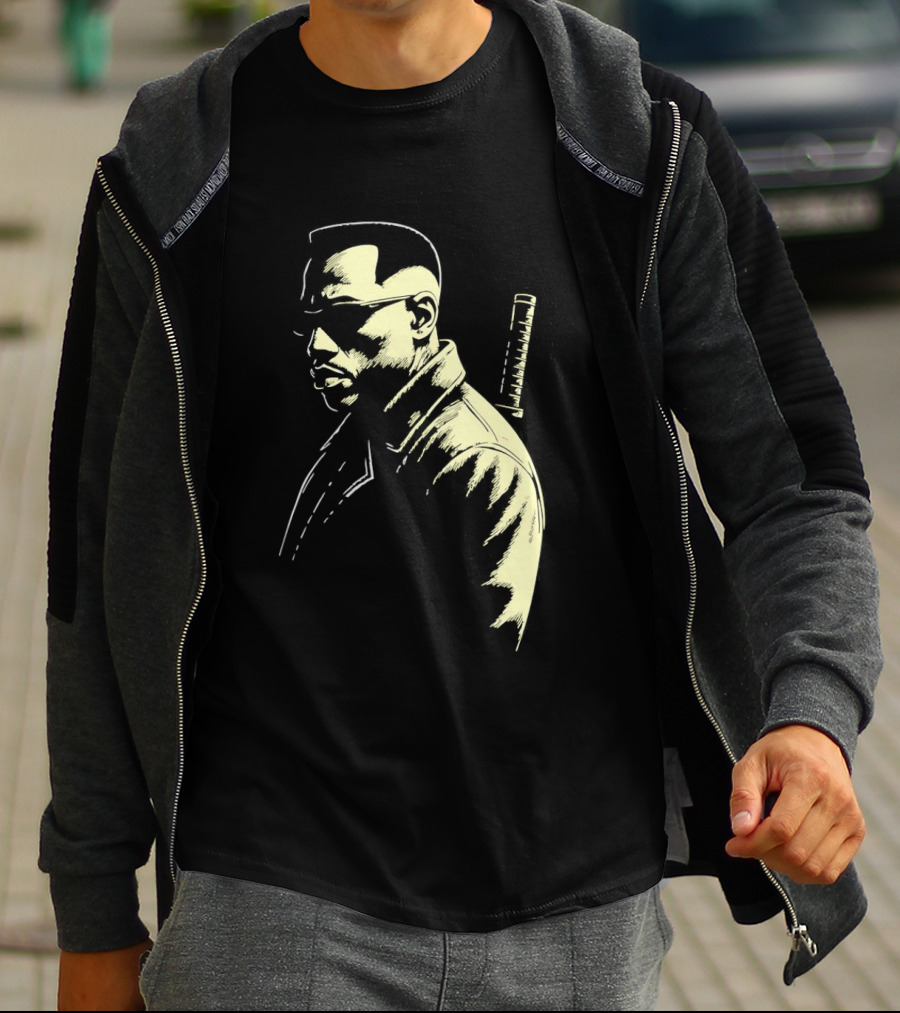 Blade Wesley Snipes Vampire Hunter Classic Samurai Sword T-Shirt