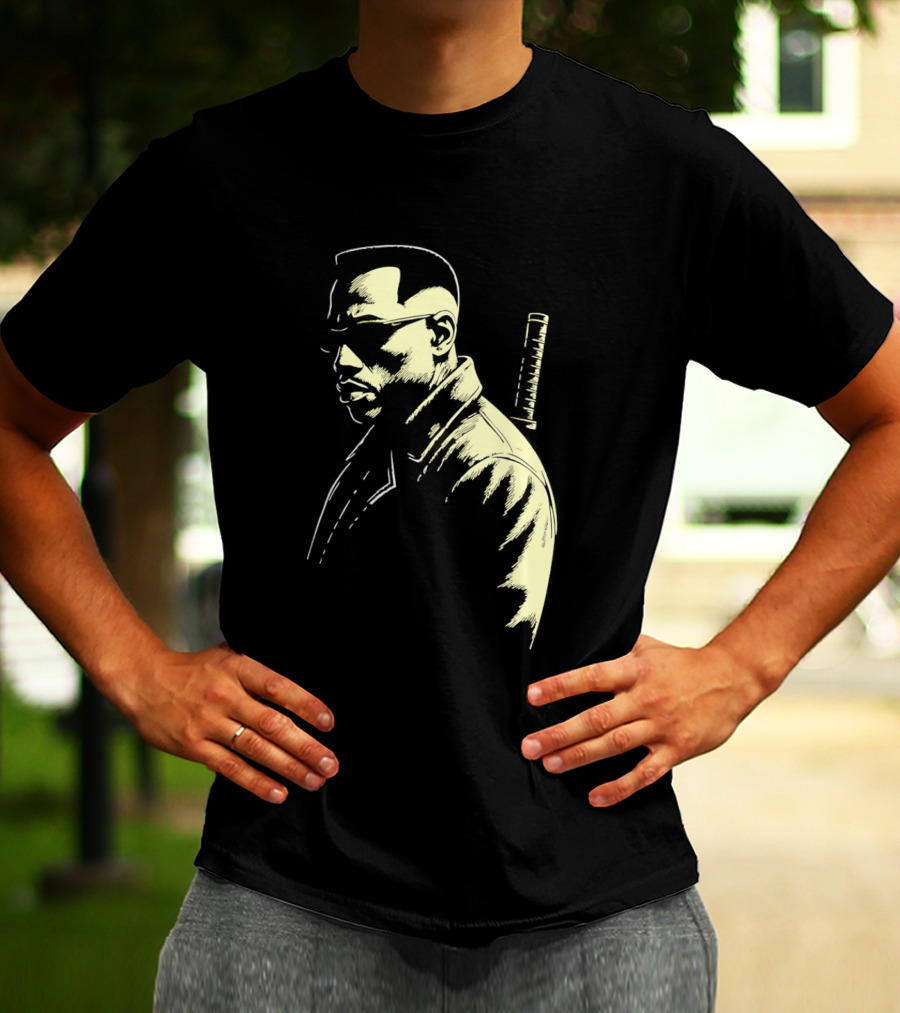 Blade Wesley Snipes Vampire Hunter Classic Samurai Sword T-Shirt