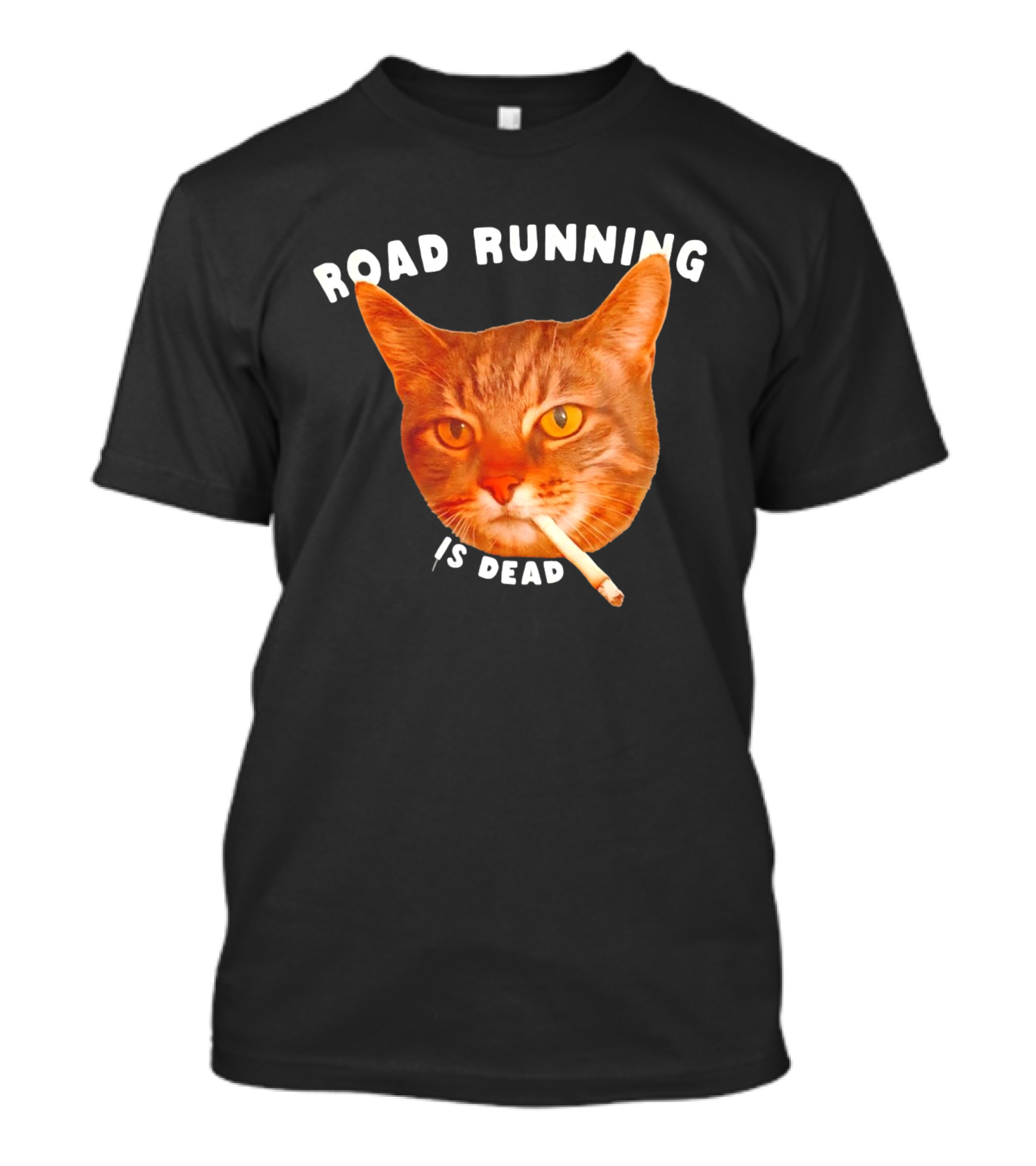 Cat Smoking Road Running Is Dead T-Shirt