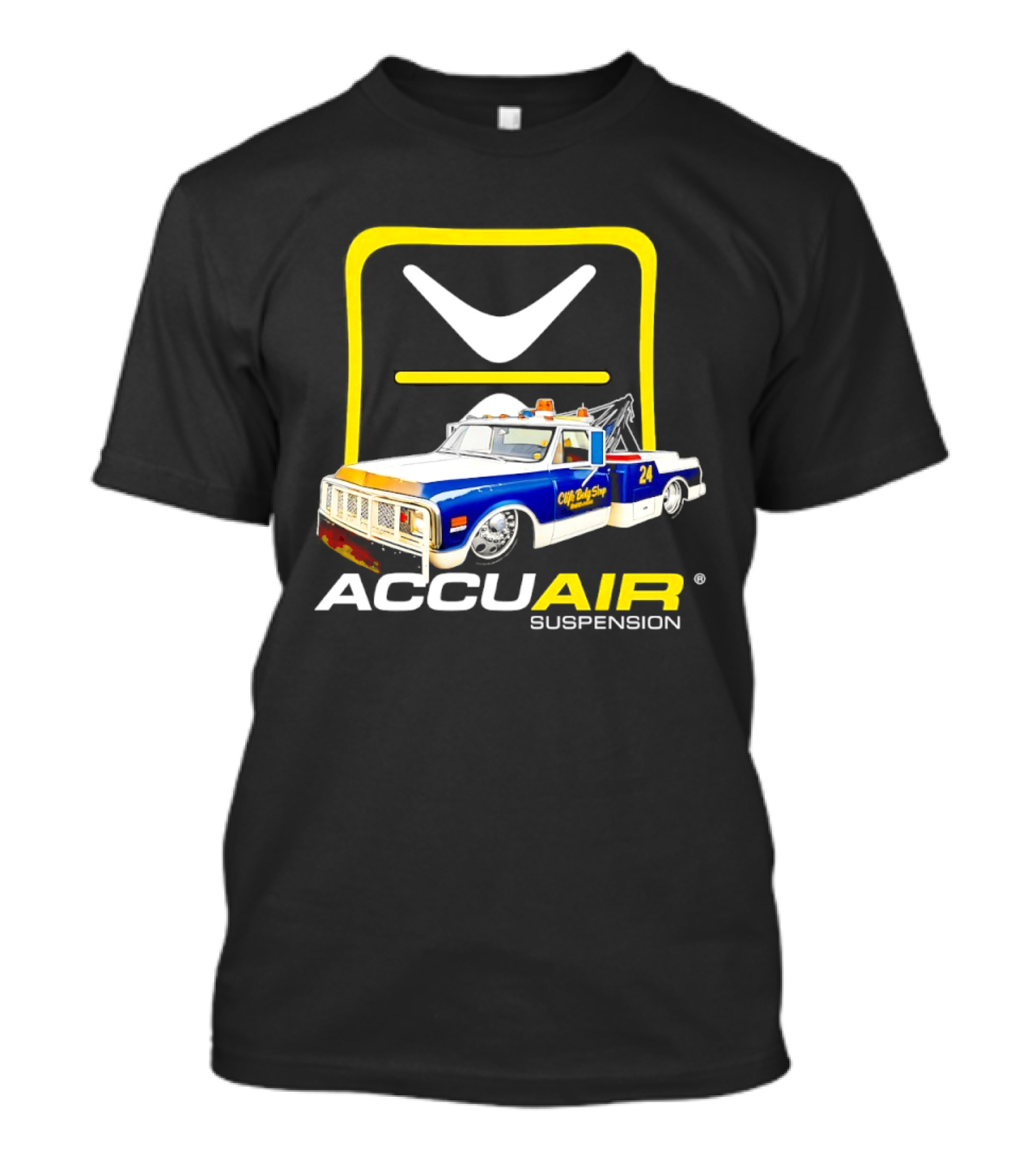 AccuAir Suspension Chevrolet C10 Tow Truck Clife Body Shop T-Shirt
