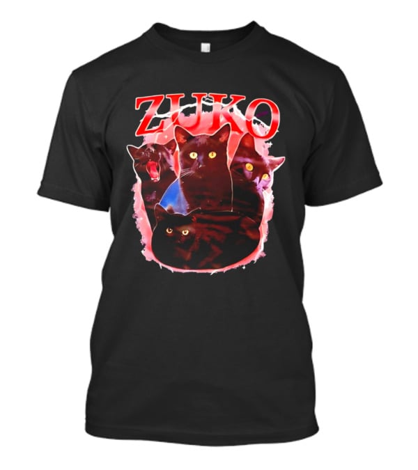 Zuko Cats Black Graphic With Red T-Shirt