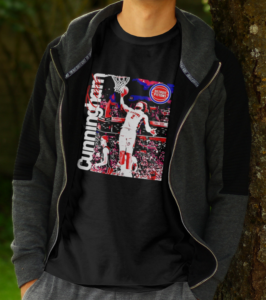 Cade Cunningham Dunking Detroit Pistons Basketball T-Shirt