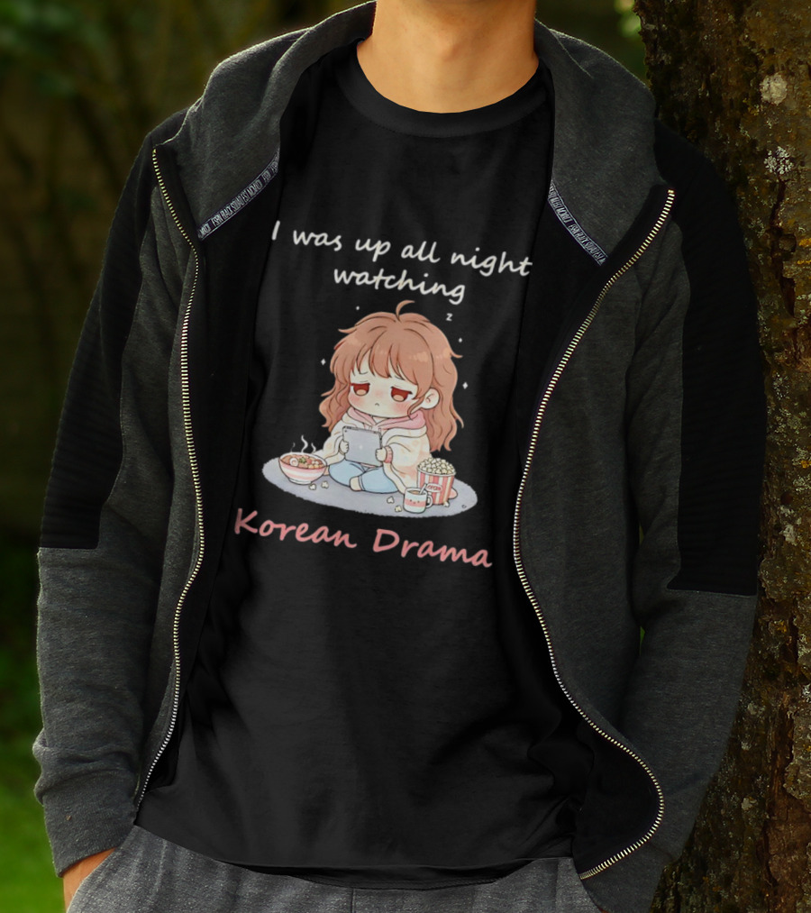 I'm Sorry, I Was Up All Night Ing Korean Drama Cute Girl Pajama Snack Scene T-Shirt