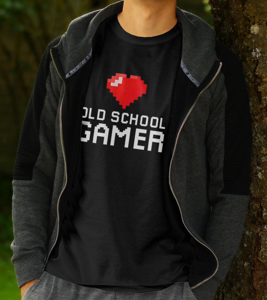 Pixel Heart Old School Gamer T-Shirt