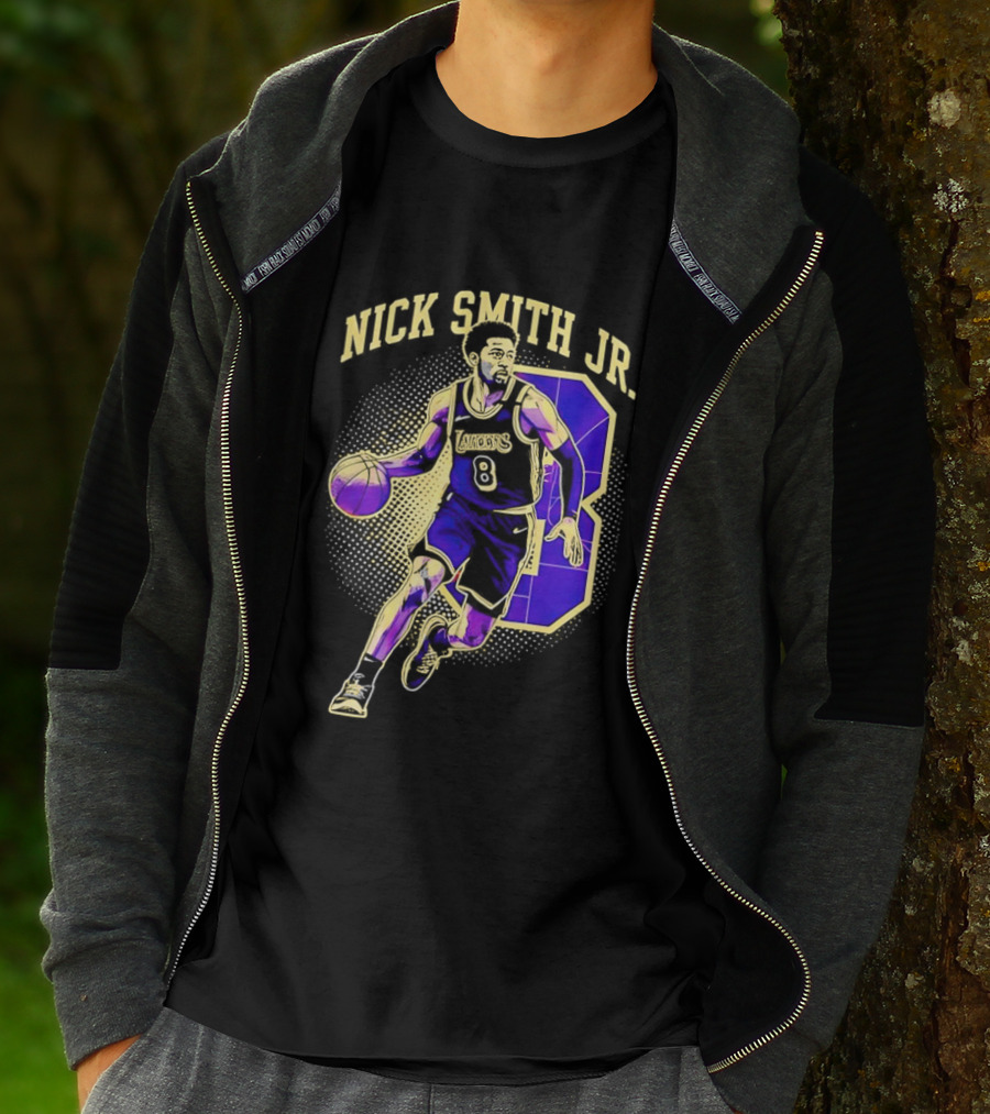 Nick Smith Jr Los Angeles Lakers Basketball Player Number 8 T-Shirt