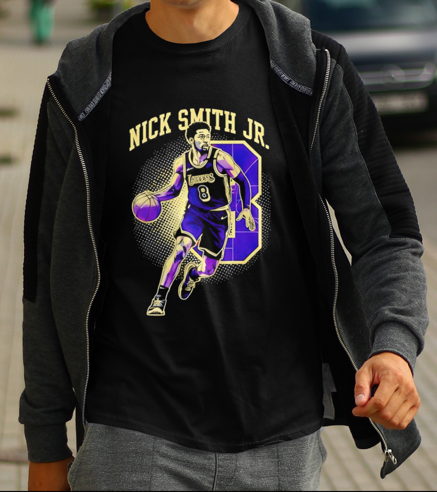Nick Smith Jr Los Angeles Lakers Basketball Player Number 8 T-Shirt
