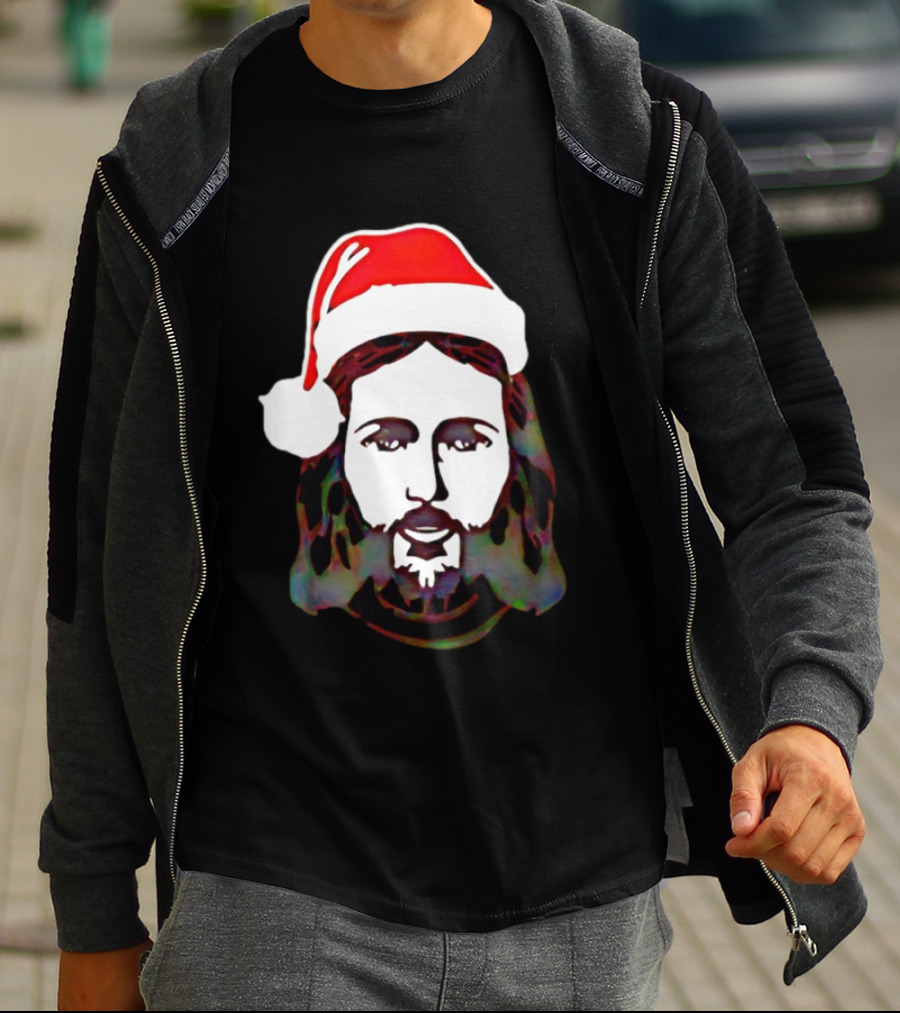 Jesus Santa Hat Christmas Birthday Celebration T-Shirt