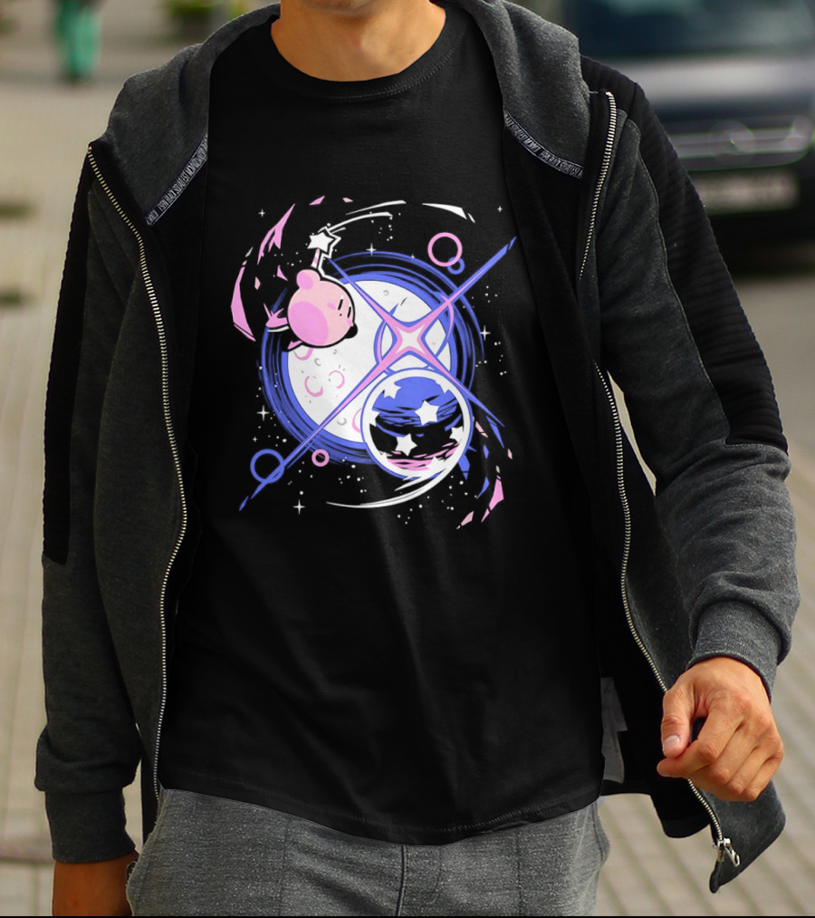 Kirby Celestial Cosmic Dance With Stars And Lunar T-Shirt