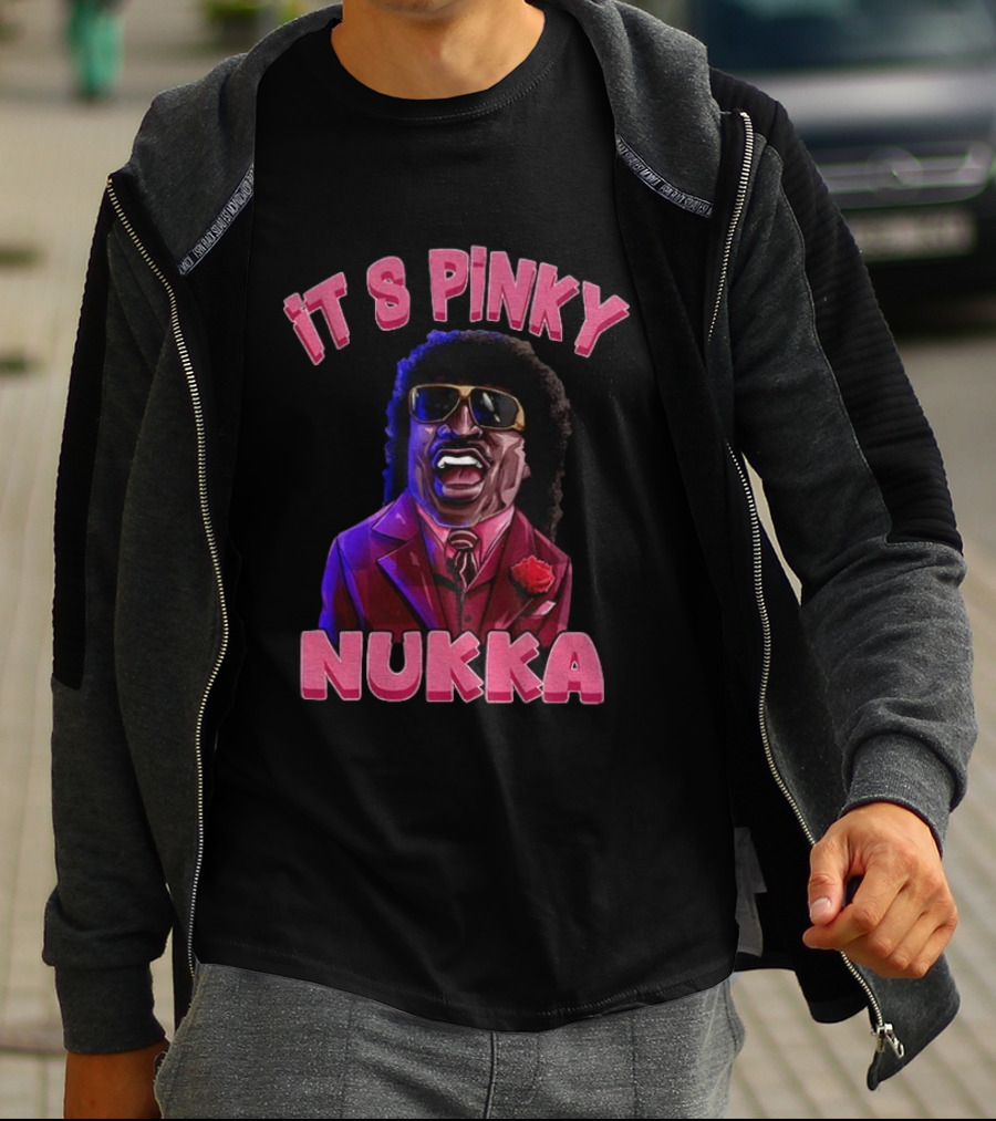IT'S PINKY NUKKA Cartoon Vintage Style Afro Retro Suit Sunglasses T-Shirt