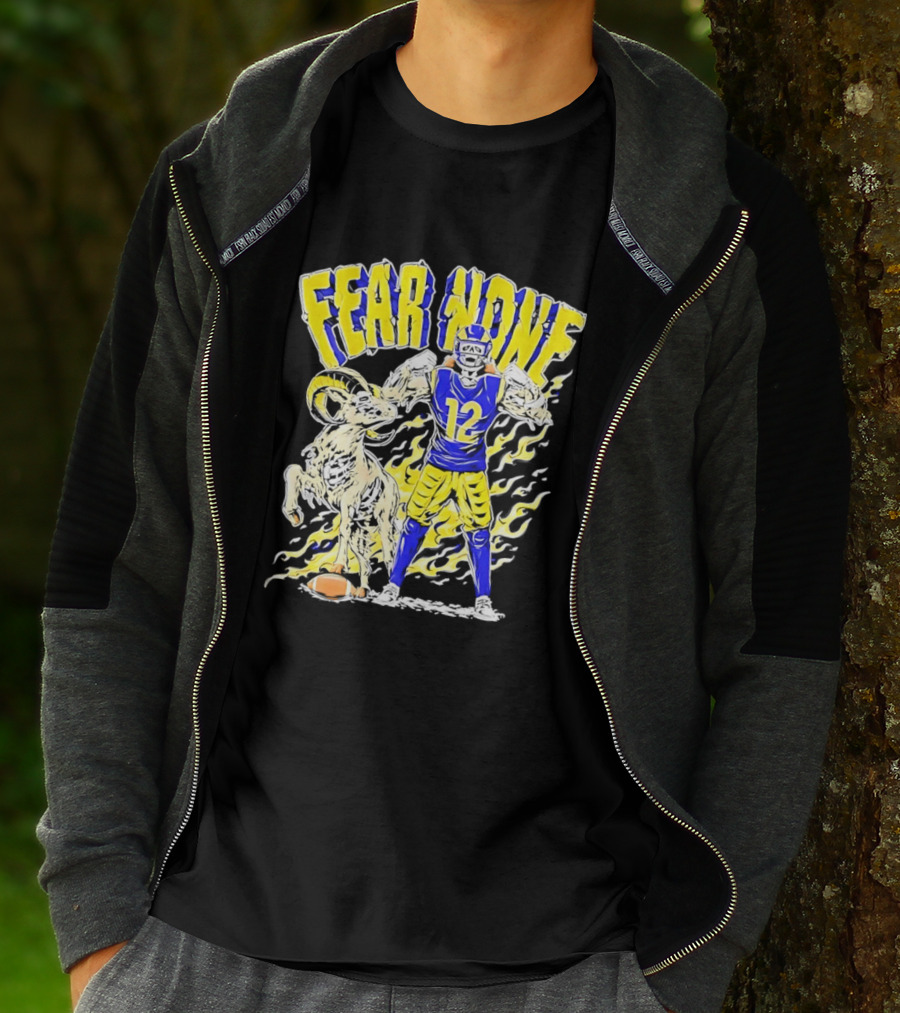 Puka Nacua Fear None 12 Los Angeles Rams Football Skeleton T-Shirt