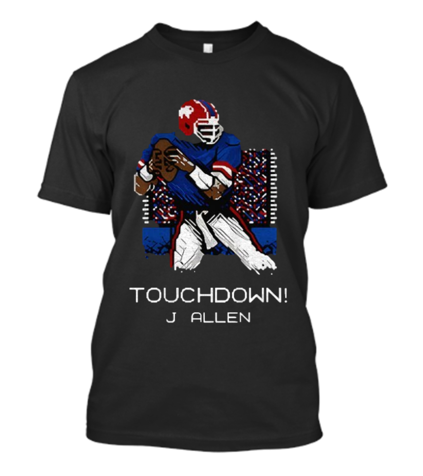 Touchdown J Allen Buffalo Bills 8bit Style NFL Football Fan Gear T-Shirt