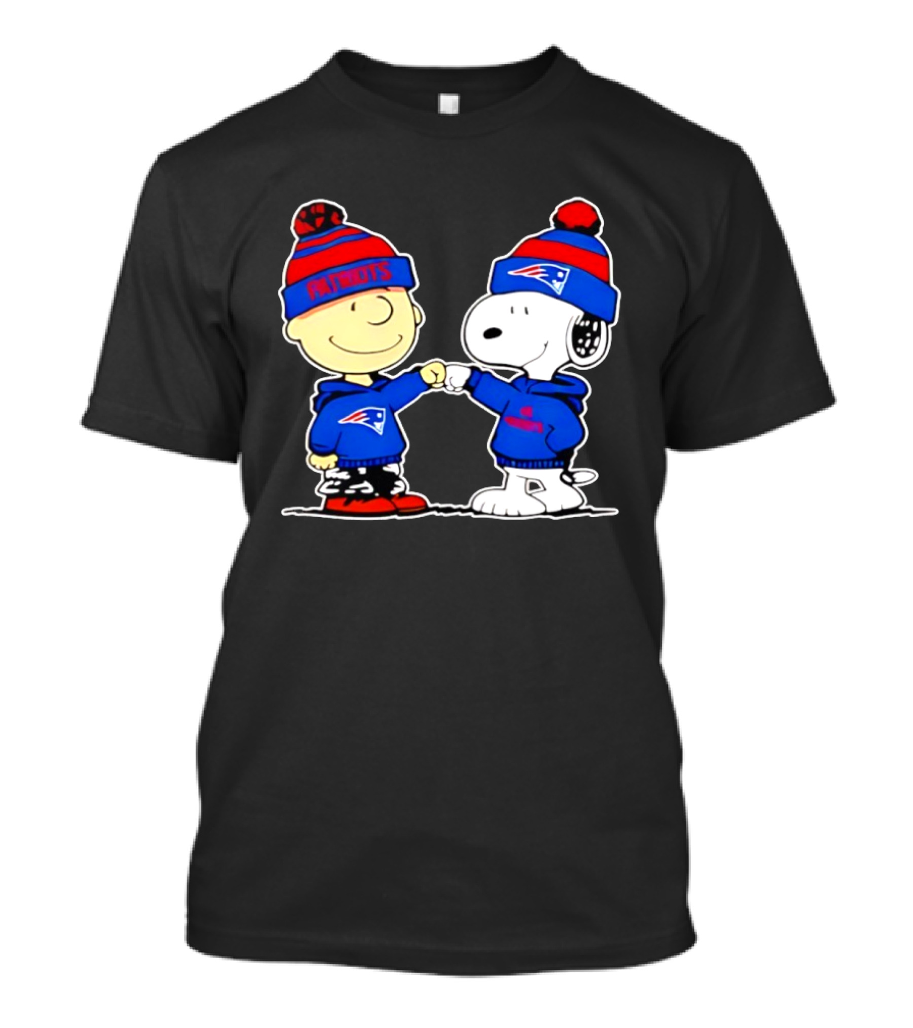 Snoopy And Charlie Brown Patriots Beanie Fist Bump T-Shirt