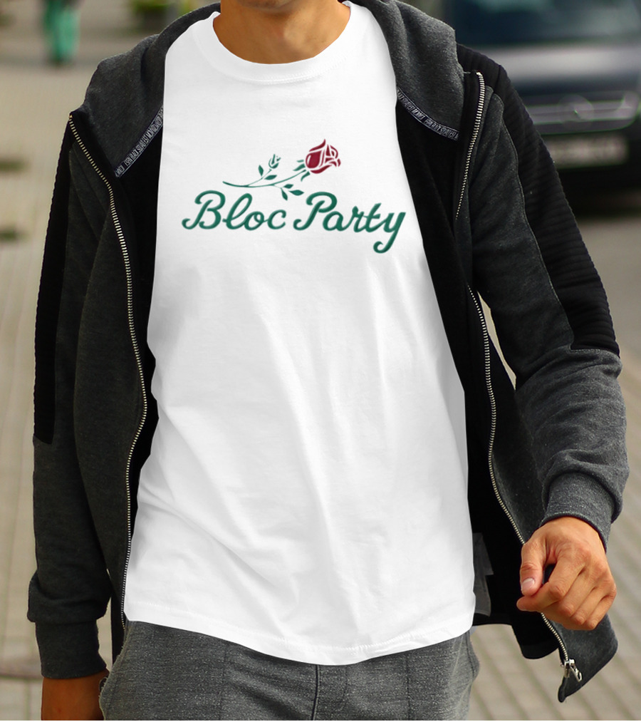 Bloc Party Red Rose Motif T-Shirt