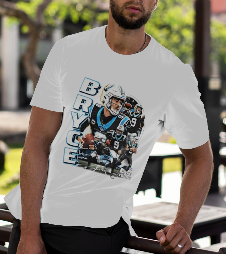 Bryce Young Carolina Panthers NFL Quarterback Football Collage T-Shirt