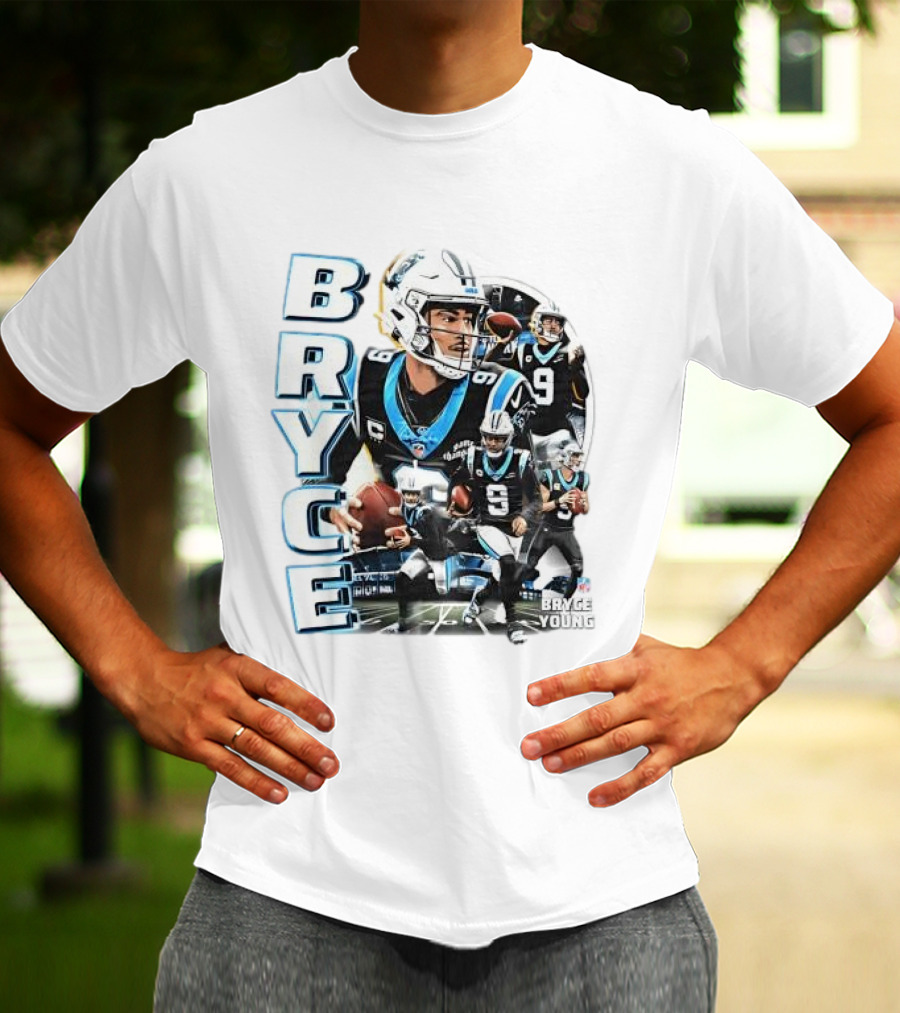 Bryce Young Carolina Panthers NFL Quarterback Football Collage T-Shirt