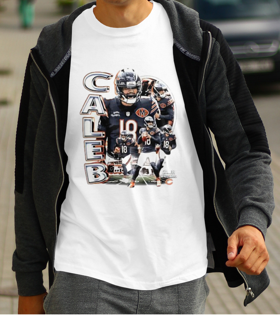 Chicago Bears Caleb Williams Player Number 18 Football T-Shirt