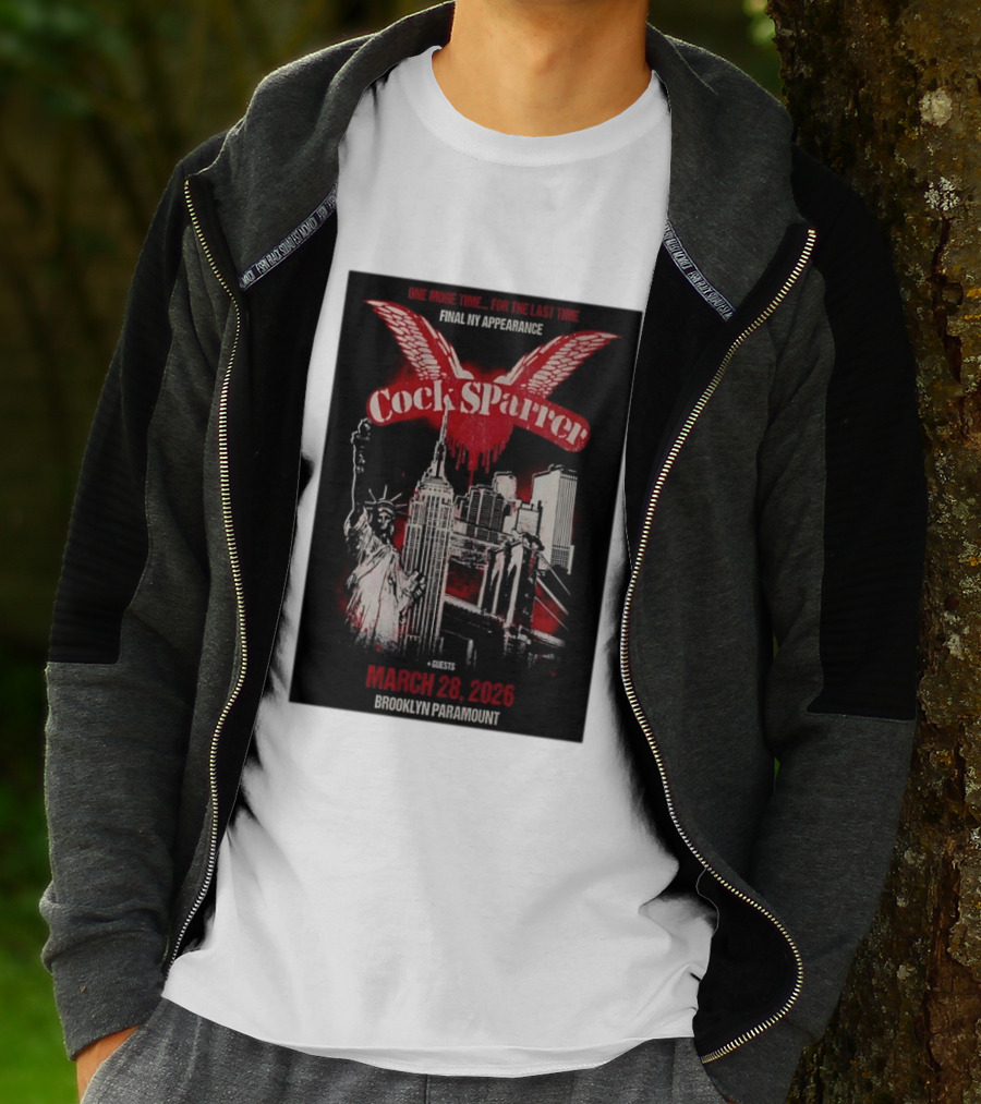 Cock Sparrer Final NY Appearance Brooklyn Paramount March 28 2026 Statue Of Liberty Empire State Building T-Shirt