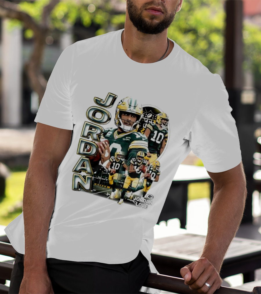 Green Bay Packers Jordan Love Player Montage T-Shirt