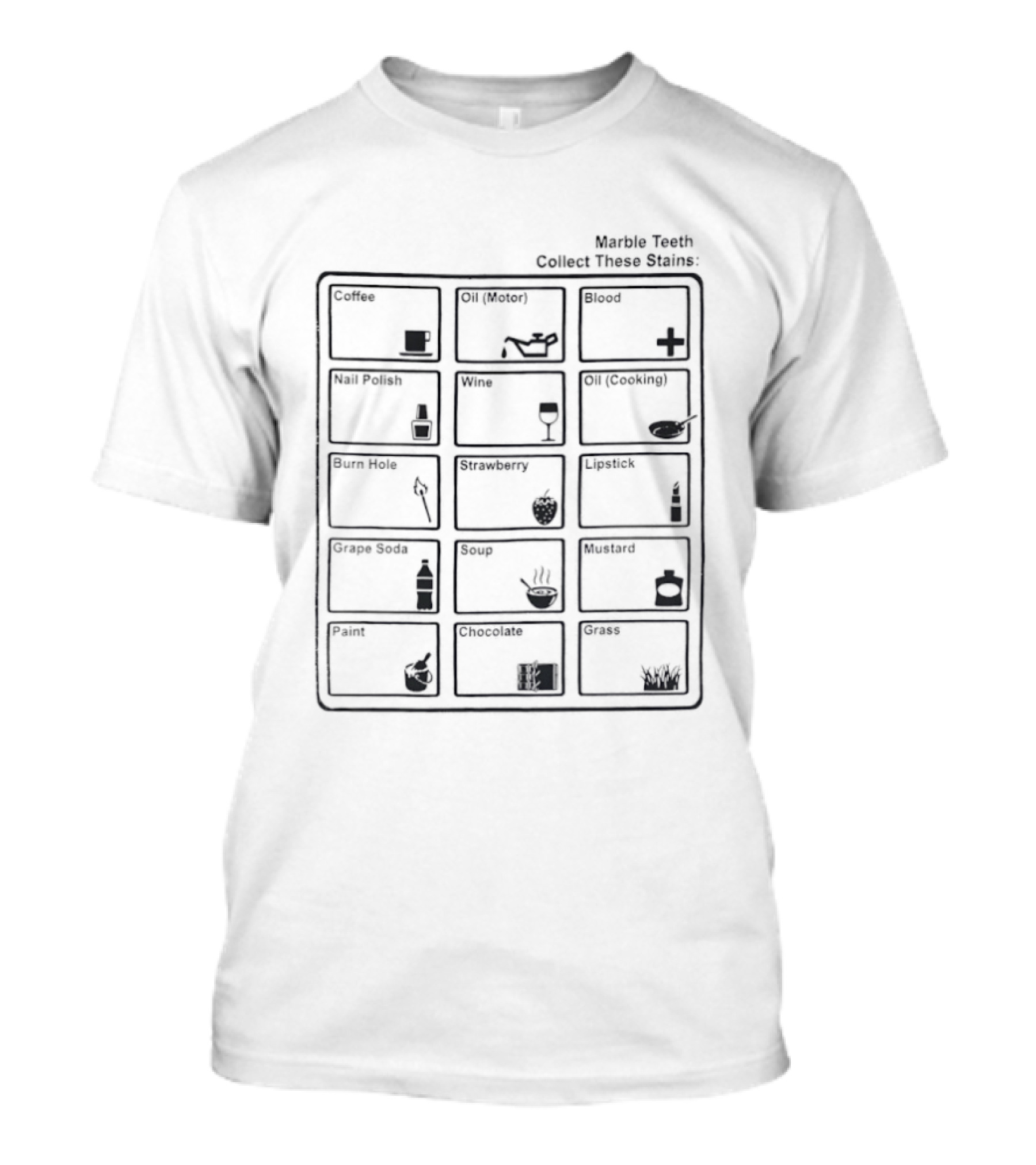 Marble Teeth Coffee Matcha Wine Juice Balsamic Soda Tea Cola Energy Red Total Toothpaste T-Shirt