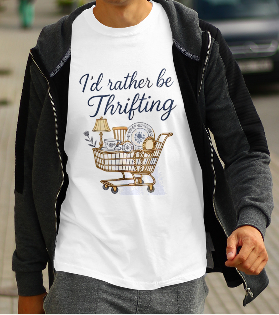 Shopping Cart I’d Rather Be Thrifting T-Shirt