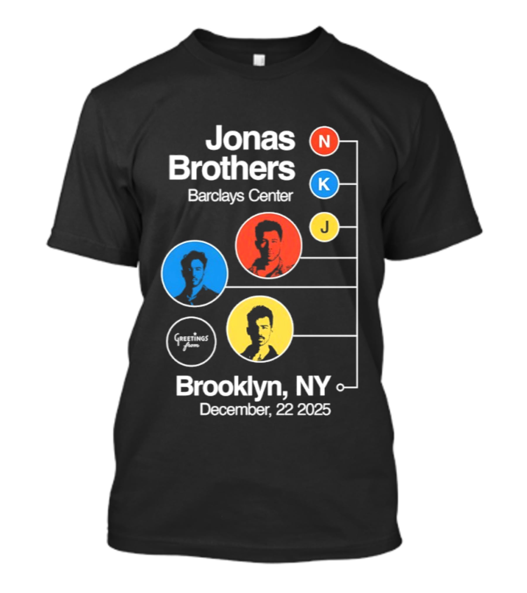 Jonas Brothers Barclays Center Brooklyn NY December 22 2025 Silhouette Circles T-Shirt