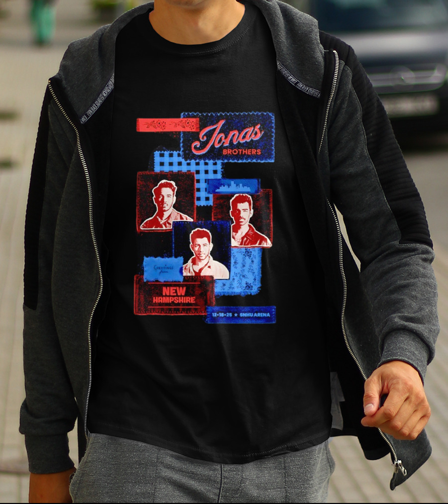 Jonas Brothers Greetings Your Hometown Manchester NH 12 18 25 SNHU Arena New Hampshire T-Shirt