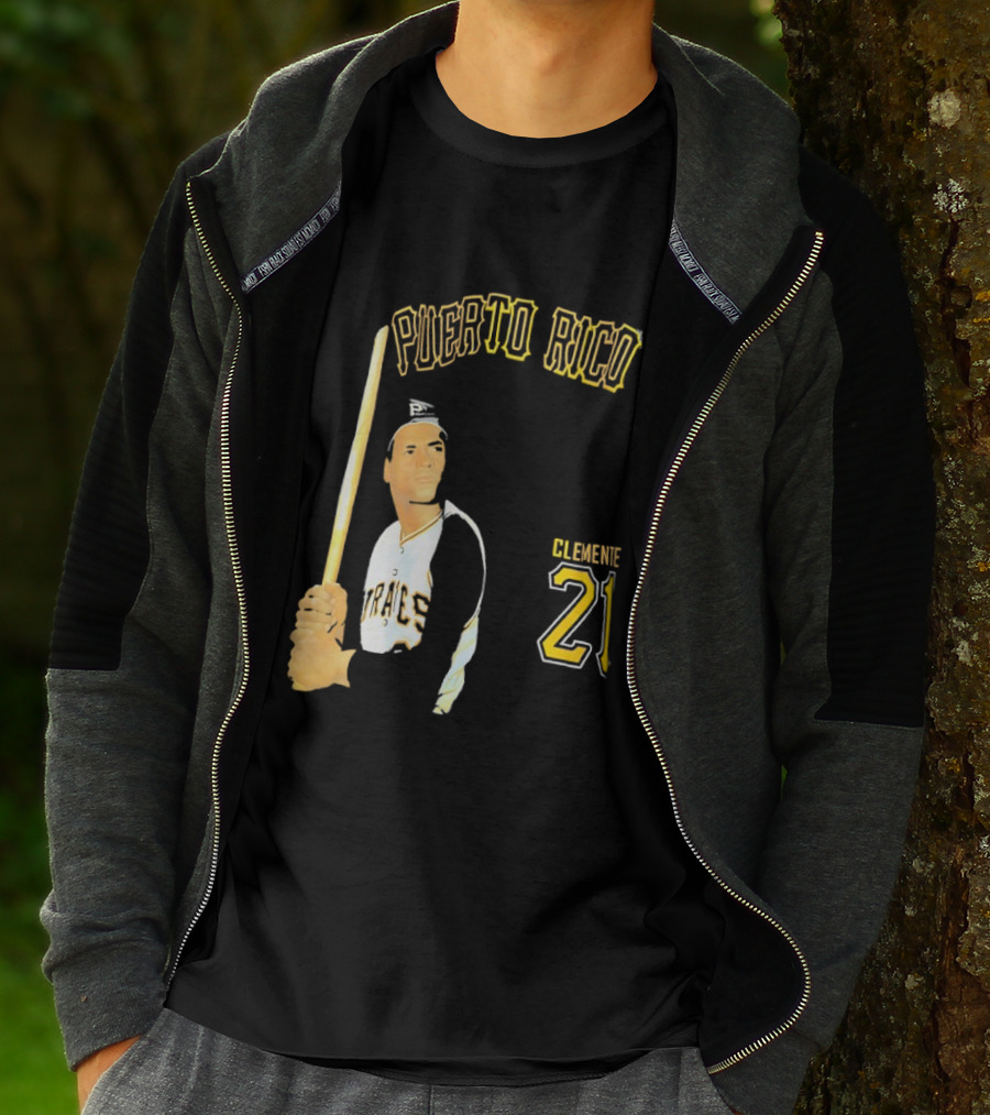 Puerto Rico Roberto Clemente 21 Pittsburgh Pirates Baseball T-Shirt