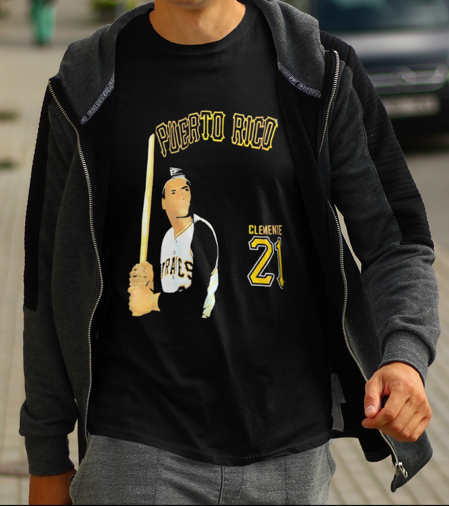 Puerto Rico Roberto Clemente 21 Pittsburgh Pirates Baseball T-Shirt