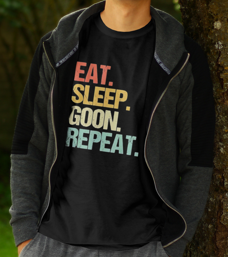 Eat Sleep Goon Repeat Retro Distressed Tees T-Shirt