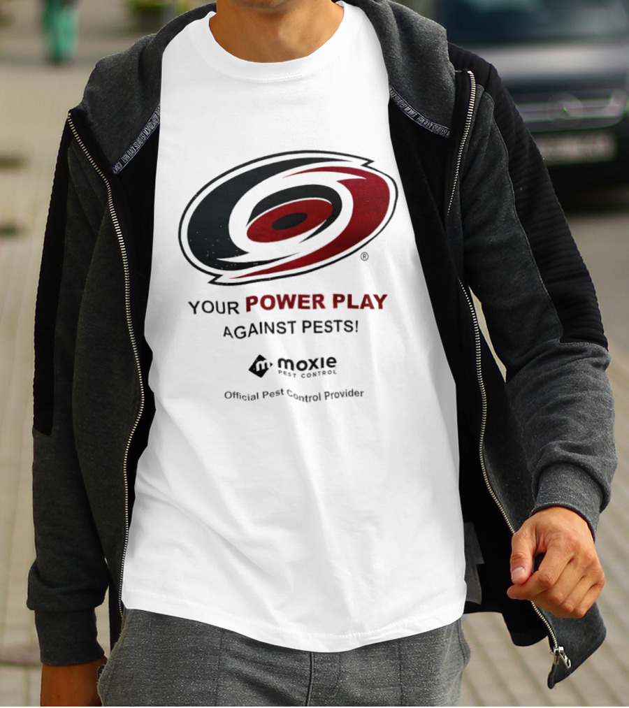 Carolina Hurricanes Power Play Against Pests With Orkin Pest Control T-Shirt