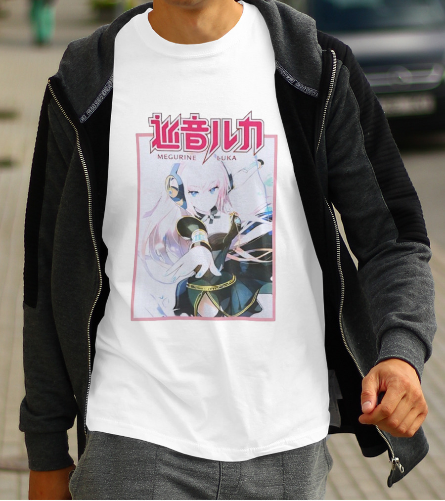 Megurine Luka Anime Vocaloid Headphones And Outfit T-Shirt
