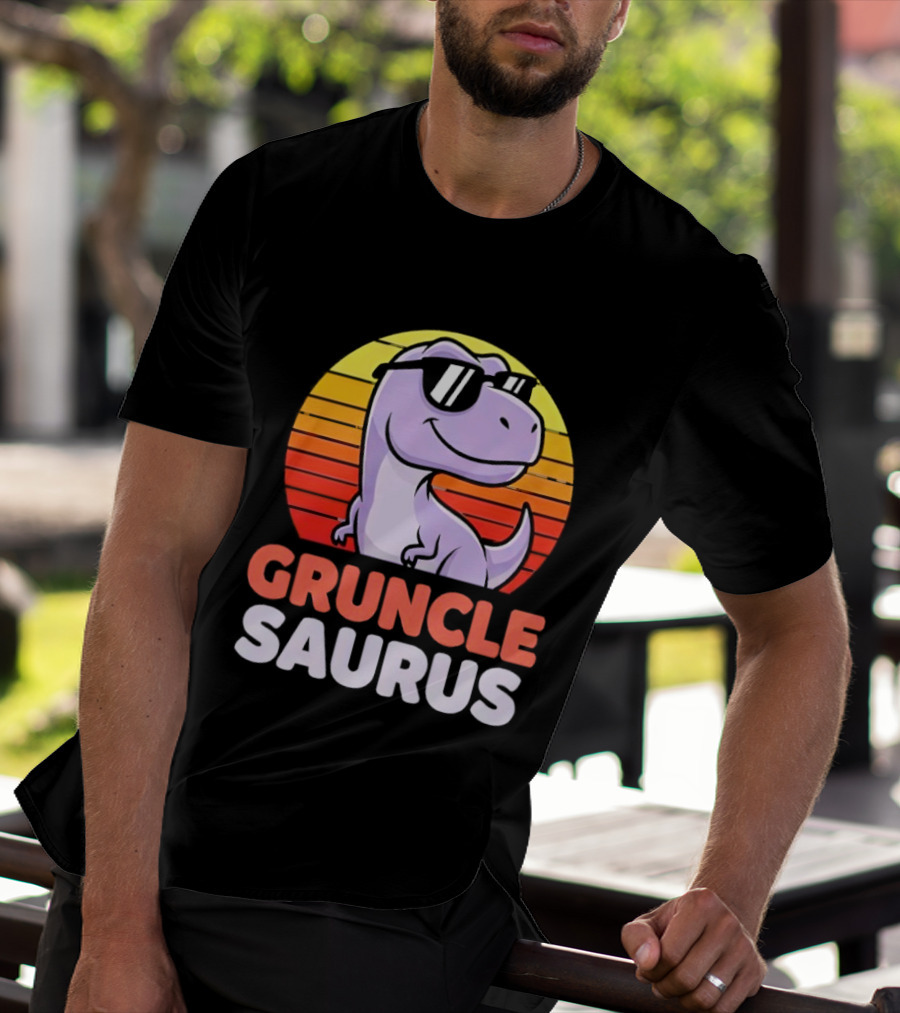 ```Gruncle Saurus Dinosaur With Sunglasses Retro Style``` T-Shirt