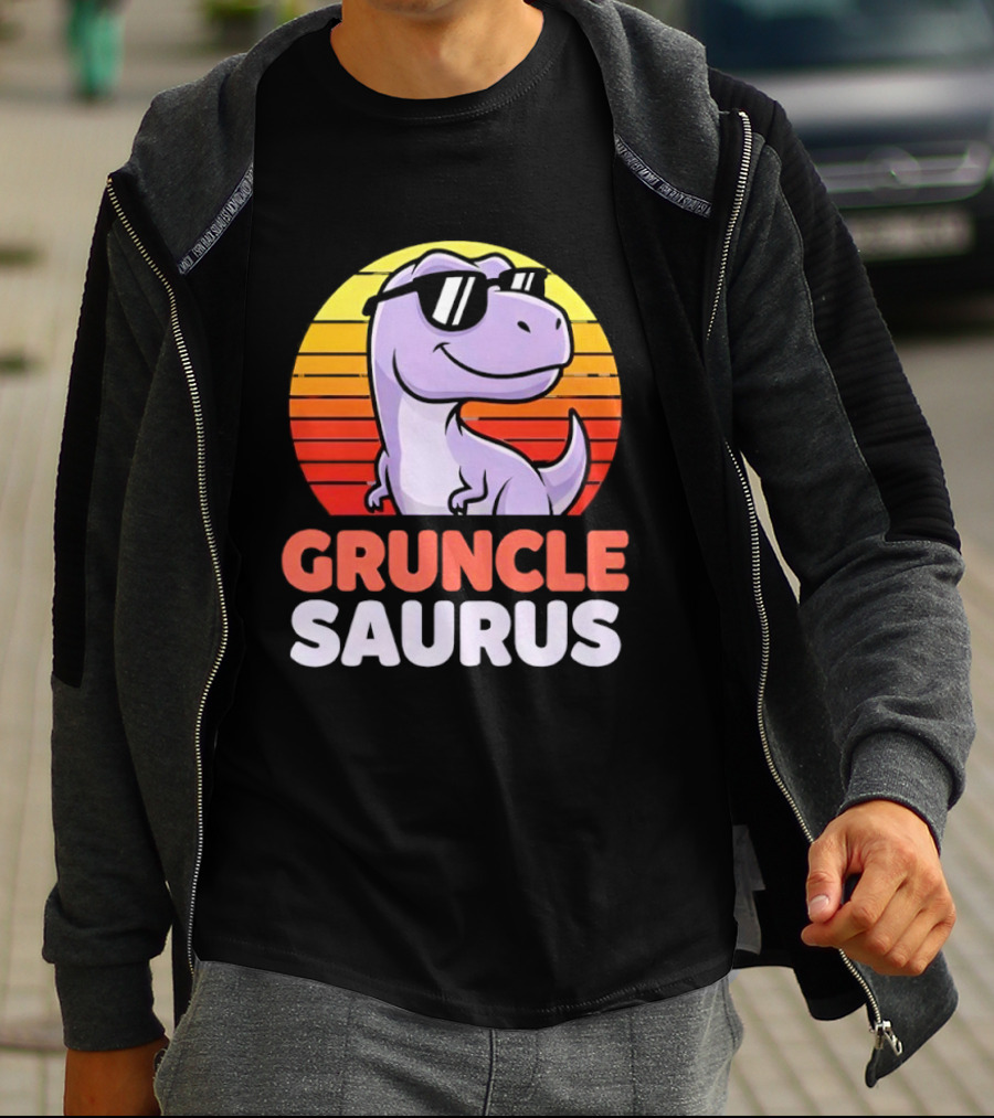 ```Gruncle Saurus Dinosaur With Sunglasses Retro Style``` T-Shirt