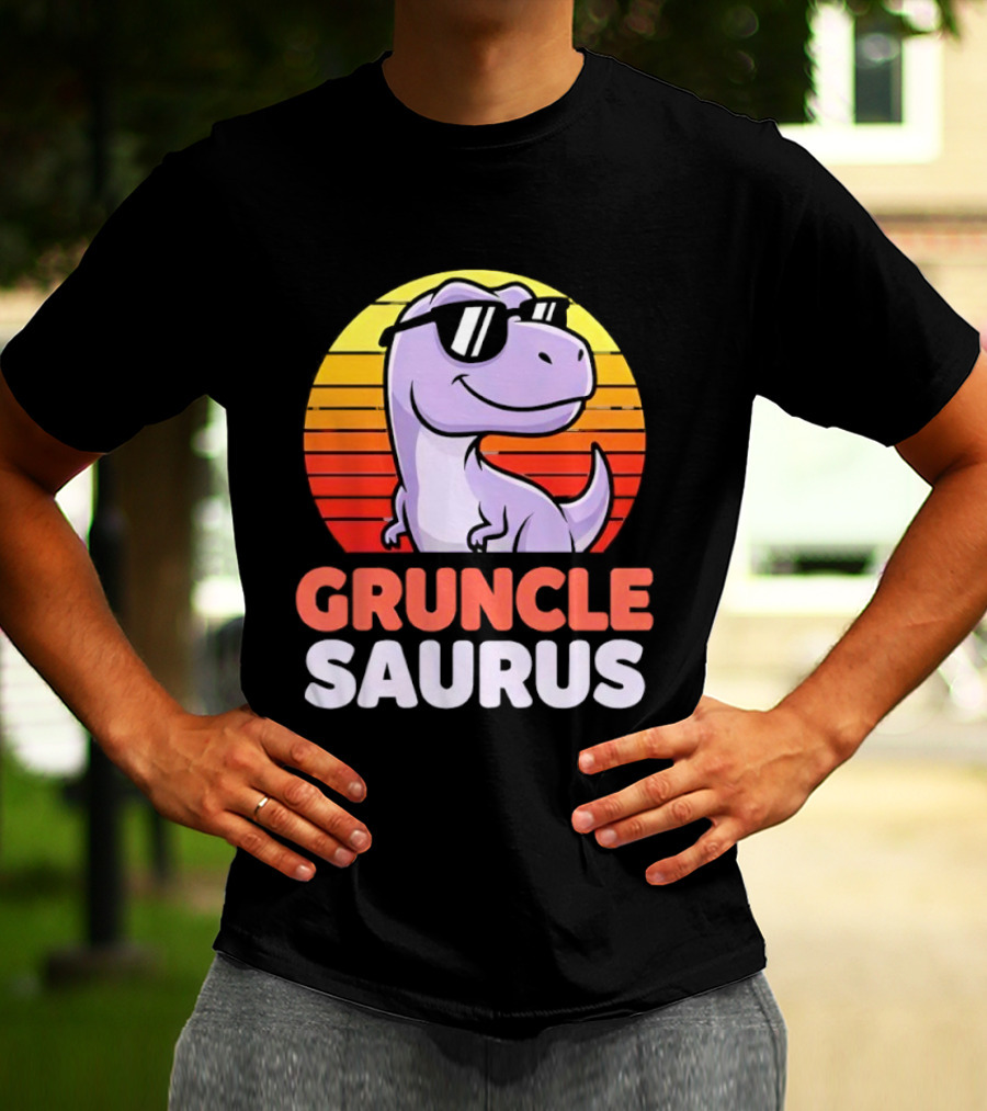 ```Gruncle Saurus Dinosaur With Sunglasses Retro Style``` T-Shirt