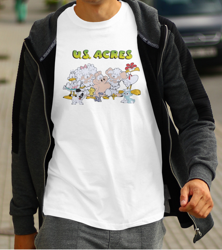 U.S. Acres Wade Orson Roy Lanolin Booker Sheldon Bo Sheep Egghead Cartoon Characters T-Shirt